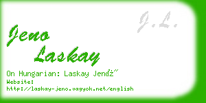 jeno laskay business card